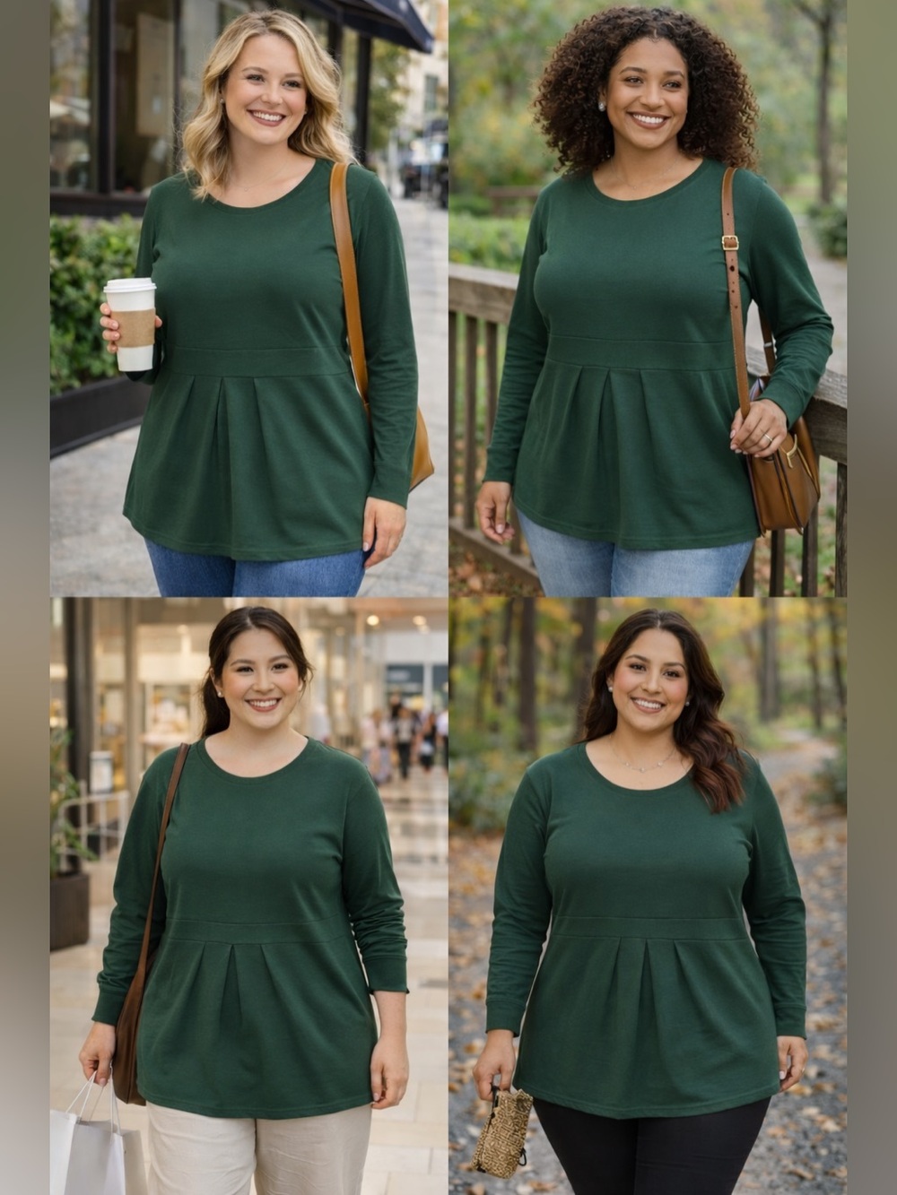 Elegant Green Long Sleeve tunic